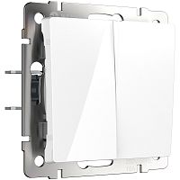 Переключатель без рамки Werkel 2-кл. перекрестный белый глянцевый картинка